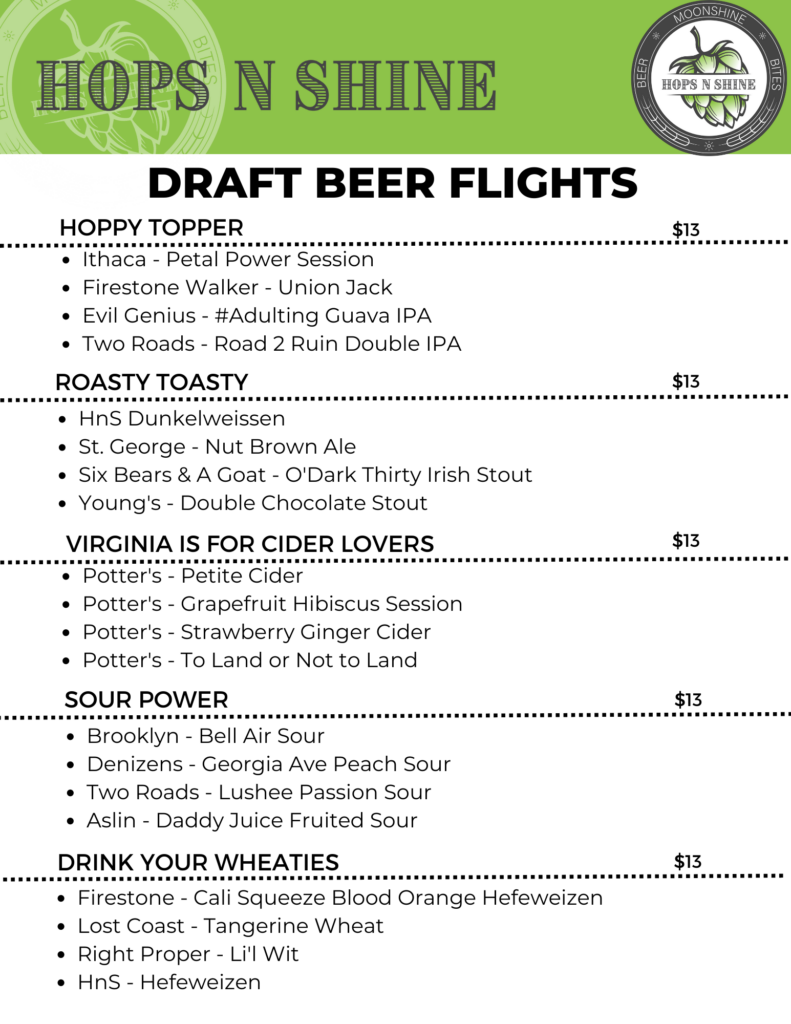 Draft Beer Flights